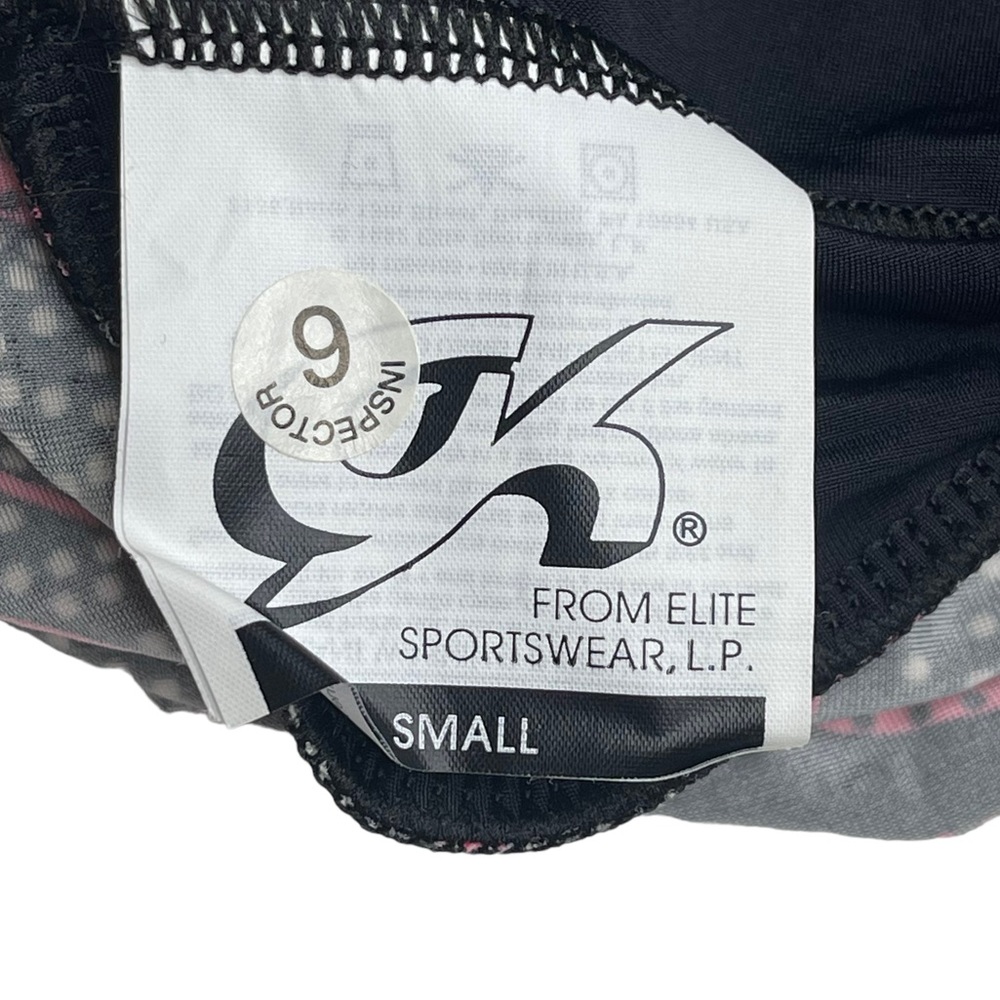 GK Elite Gymnastics 𖤐 Print Training Leotard 𖤐 Black Pink Silver Spanglez 𖤐 S - Picture 11 of 16